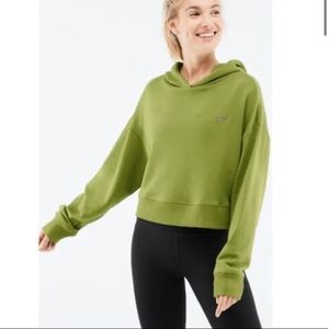 Fabletics Cindy Dark Green Cropped Hoodie Sweatshirt S